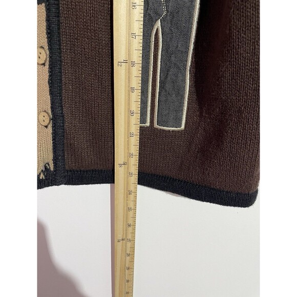 Vtg Christopher & Banks Vest M Brown Hiking Ramie Retro Hand Embroidered 90s Y2K - Picture 11 of 12